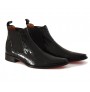 Black crocodile patent leather ankle boots 