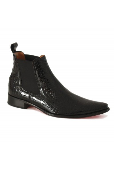 black crocodile chelsea boots