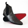 Grey crocodile leather ankle boots for men