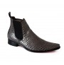 Grey crocodile leather ankle boots for men