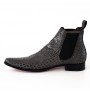 Grey crocodile leather ankle boots for men