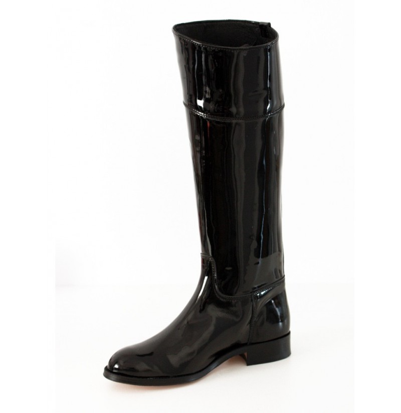 patent leather riding boots women