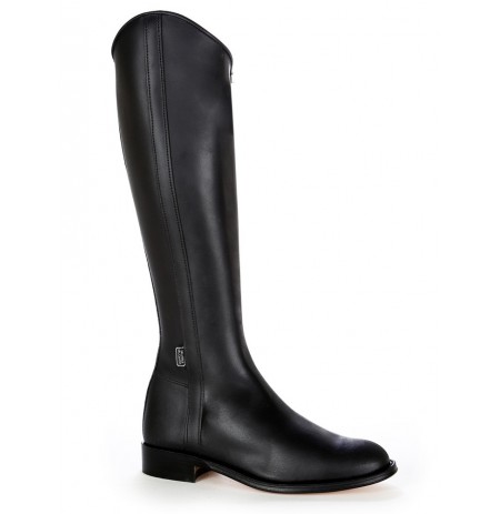 Classical black leather dressage boot