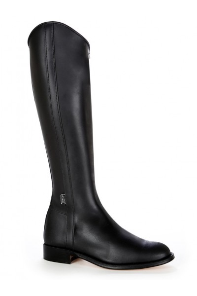 Classical black leather dressage boot