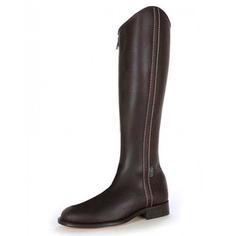 Brown leather dressage boot