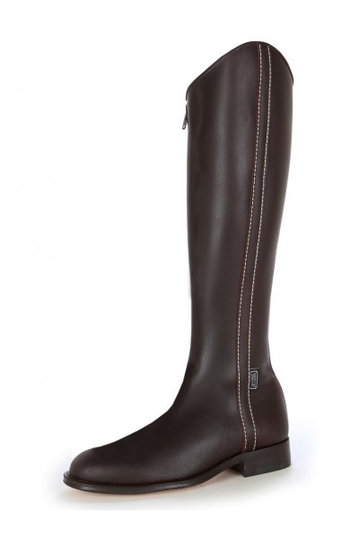 Brown leather dressage boot