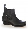 Black harness ankle boots 