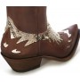 Brown leather and real snake cowboy ankle boots