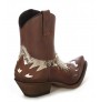 Brown leather and real snake cowboy ankle boots