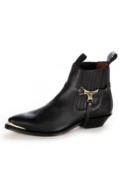 Black harness ankle boots metal tip Black harness ankle boots metal tip