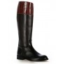 Two-tone leather horse riding boots