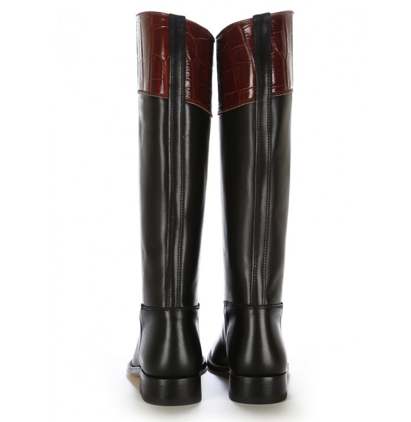 2 tone leather boots