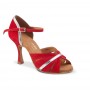 Red & silver latin dance shoes