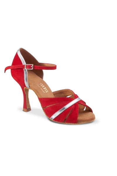 Red & silver latin dance shoes