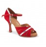 Red & silver latin dance shoes
