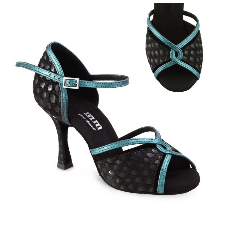 OPENTOE LIGHT BLUE SALSA DANCE HEELS Ladies blue leather sandal style