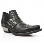 Black leather studded rock shoes