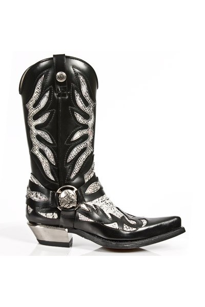 white and black cowboy boots