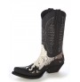 Natural snake and leather mexican cowboy boots