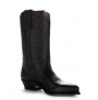 Black leather cowboy boots