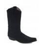 Black suede leather cowboy boots