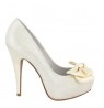 Trendy bridal shoes with satin bow