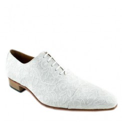 White lace formal shoes for men 