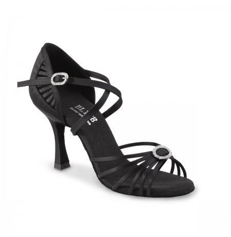X Strap Open Toe Professional Dance Shoes Sexy Black Latin Dance Shoes With Ankle Straps