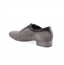 Grey & black leather dancing shoes for men