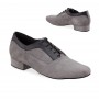 Grey & black leather dancing shoes for men