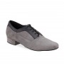 Grey & black leather dancing shoes for men