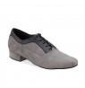 Grey & black leather dancing shoes for men