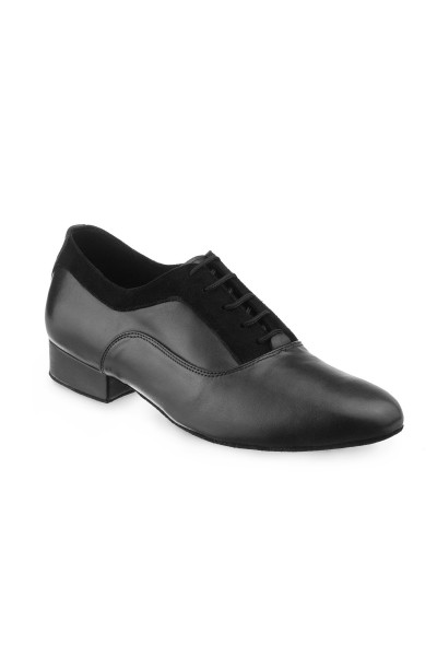 Elegant black men's leather dancing shoes 