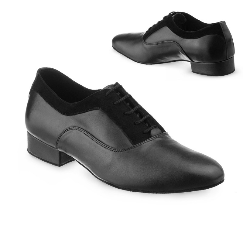 ?Elegant black men's leather dancing shoes Latin dance shoes for men