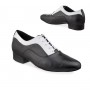 Elegant black & white men's leather dancing shoes 