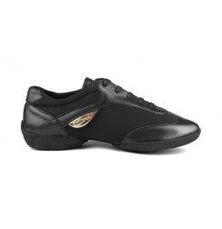 Women's Black leather dance sneakers