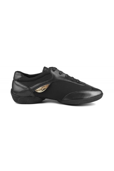 Women's Black leather dance sneakers