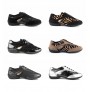 Women's Black leather dance sneakers