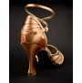 Bronze satin latin dance shoes