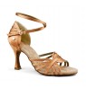 Light bronze satin latin dance shoes