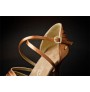 Bronze satin latin dance shoes