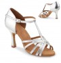 Elegant silver sandals heels