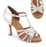 Elegant silver sandals heels