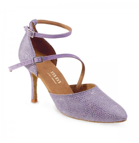 Amber Strappy Mid High Block Heels Peep Toe In Lilac Suede | Where's That  From | SilkFred US