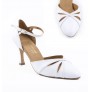 Comfort white leather pump heels
