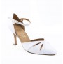 Comfort white leather pump heels