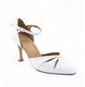 Comfy white leather pump heels