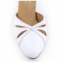 Comfort white leather pump heels