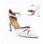 Comfort white leather pump heels