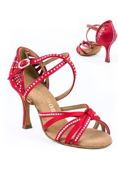 Red salsa dance shoes with crystals Red salsa dance shoes with crystals